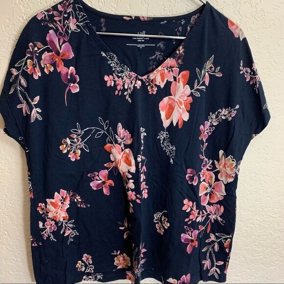 J. Jill Soft V-Neck Floral Easy Tee - Picture 8 of 8